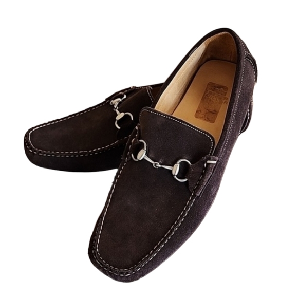 Peter Millar Other - Peter Millar Brown Suede Bit Driver 11 Driving Loafers Flats Horsebit Buckle
